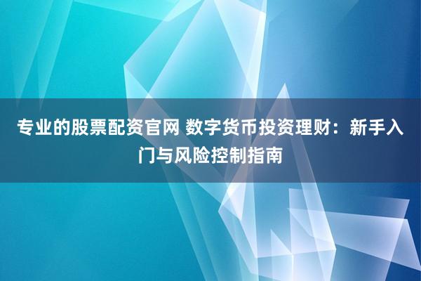 专业的股票配资官网 数字货币投资理财:新手入门与风险控制指南