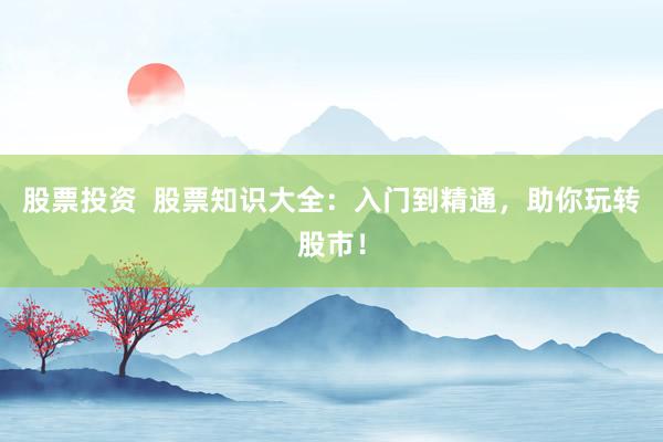 股票投资  股票知识大全：入门到精通，助你玩转股市！