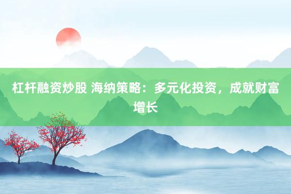 杠杆融资炒股 海纳策略:多元化投资,成就财富增长