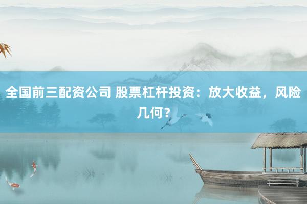 全国前三配资公司 股票杠杆投资：放大收益，风险几何？