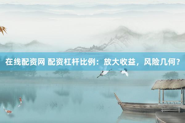 在线配资网 配资杠杆比例：放大收益，风险几何？