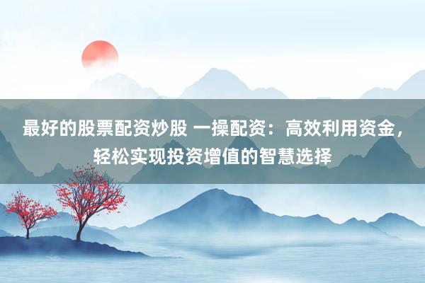 最好的股票配资炒股 一操配资：高效利用资金，轻松实现投资增值的智慧选择