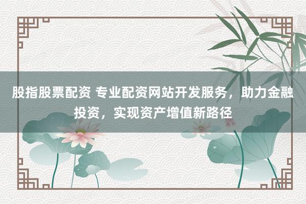 股指股票配资 专业配资网站开发服务，助力金融投资，实现资产增值新路径