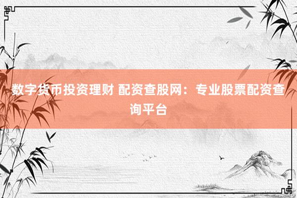 数字货币投资理财 配资查股网：专业股票配资查询平台